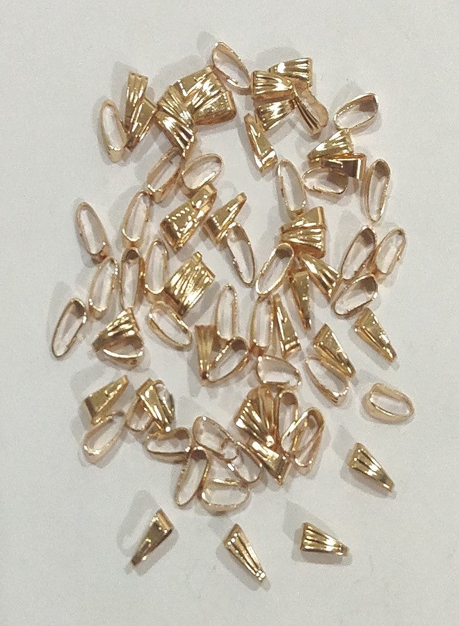 Excellentcrafts Metal Pinch Pendant Hooks for Necklace Jewellery Making (Small, Rose Gold) - Image 1